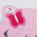 Chapéu de gorro de malha de camada dupla para bebê no inverno